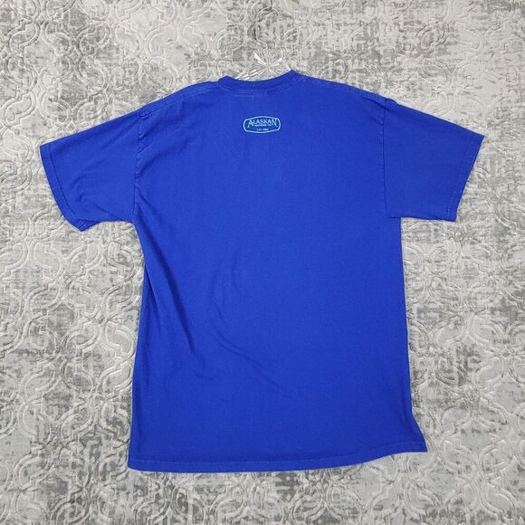 Vintage Alaskan Winter Ale Shirt Mens Size Large Blue Bar Beer Brewery Eagle - Picture 7 of 9